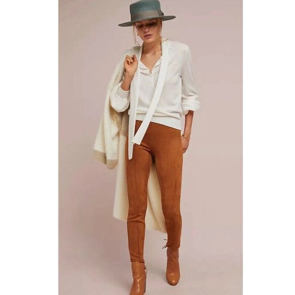 Anthropologie Faux Suede Leggings Size 26 - Picture 1 of 12